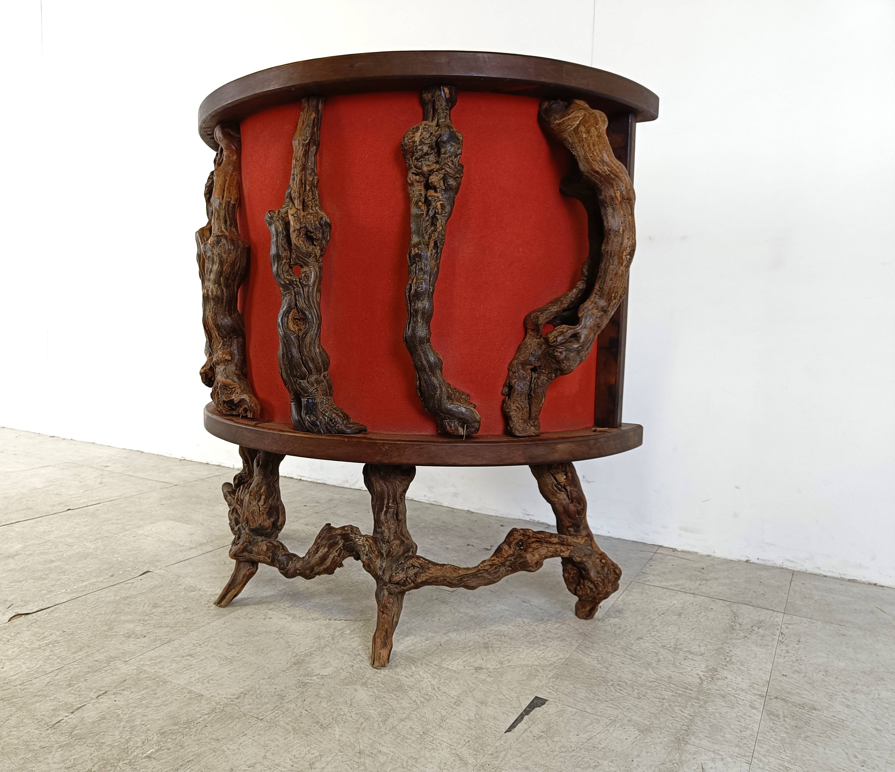 Bar vintage en bois de vigne, 1950