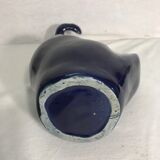 Vase forme cygne céramique émaillée bleu décoration vintage