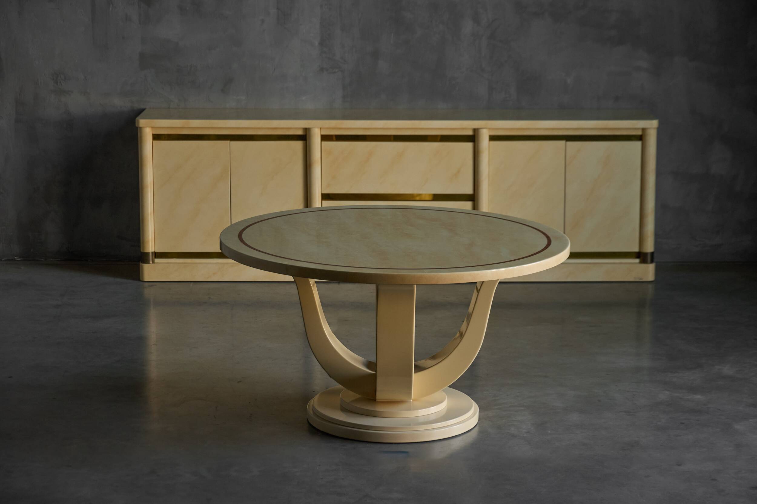 Faux-Marble Lacquered Sideboard by Jean Claude Mahey, France, 1970s
