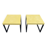 Paire de tables d'appoint en métal vert et noir par Habitat