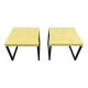 Pair of green and black metal side tables by Habitat