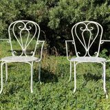 Pair of armchairs wrought iron garden chairs French iron armchairs 1950