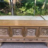 Spanish Renaissance patinated solid wood sideboard