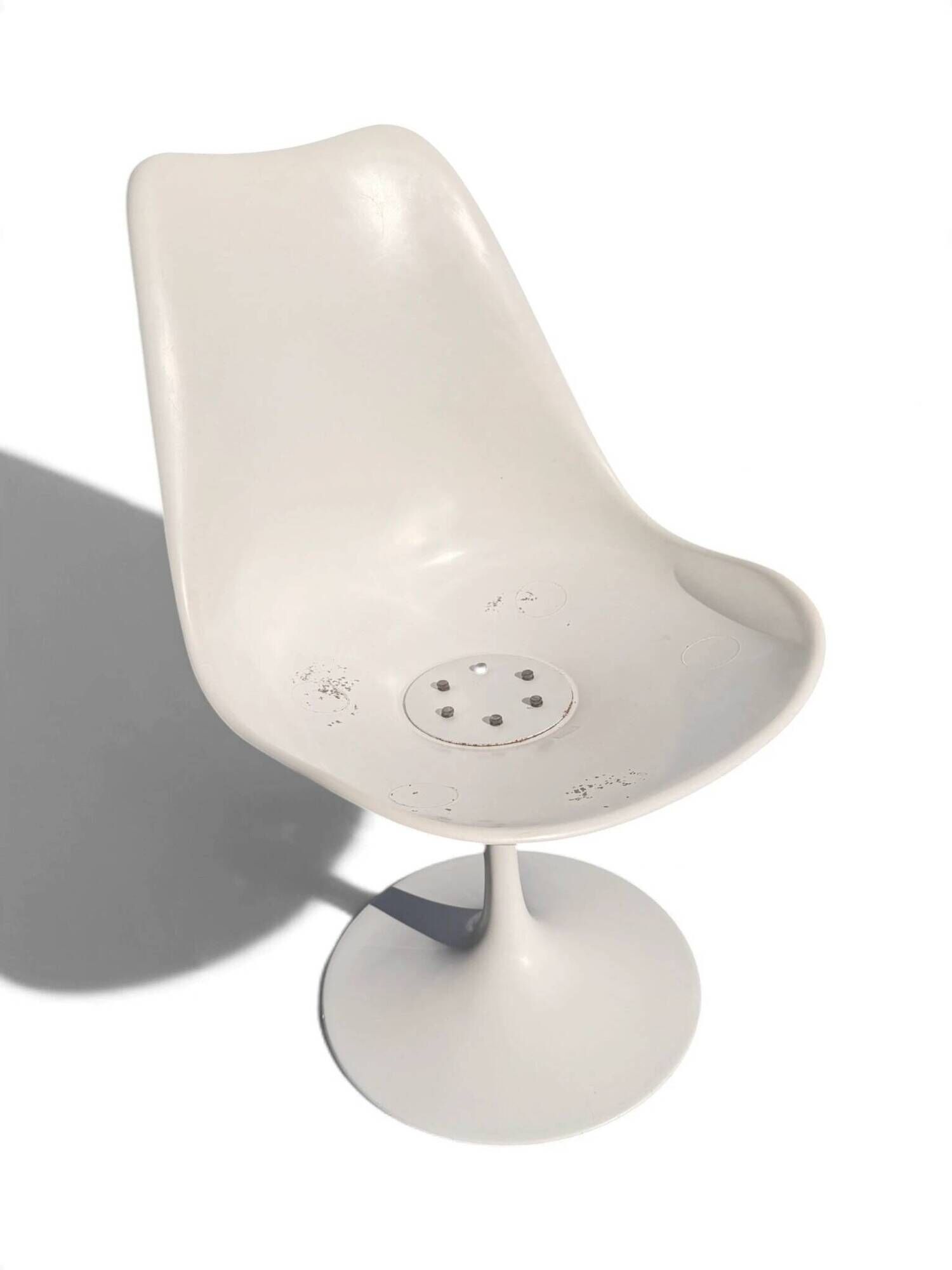 Eero Saarinen Tulip chair Knoll, aluminium base, blue cushion