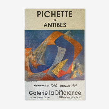 Affiche de James Pichette pour la Galerie la différence 1990/91