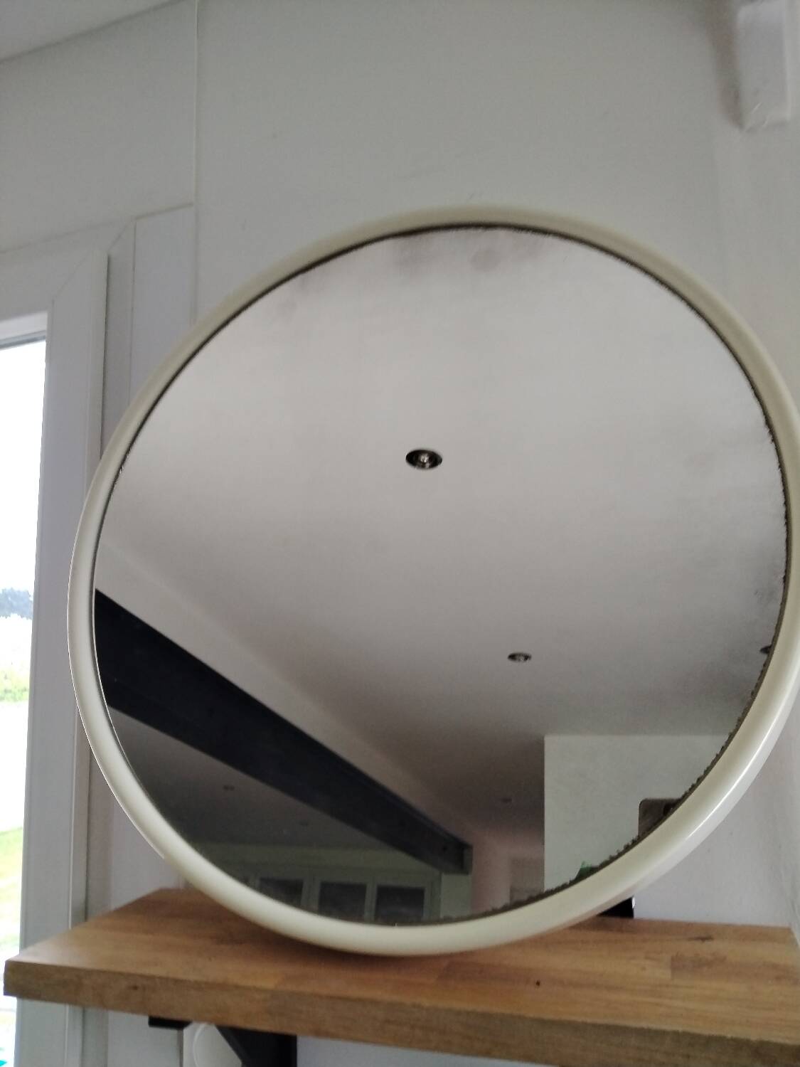 Round fiberglass mirror from the 70s