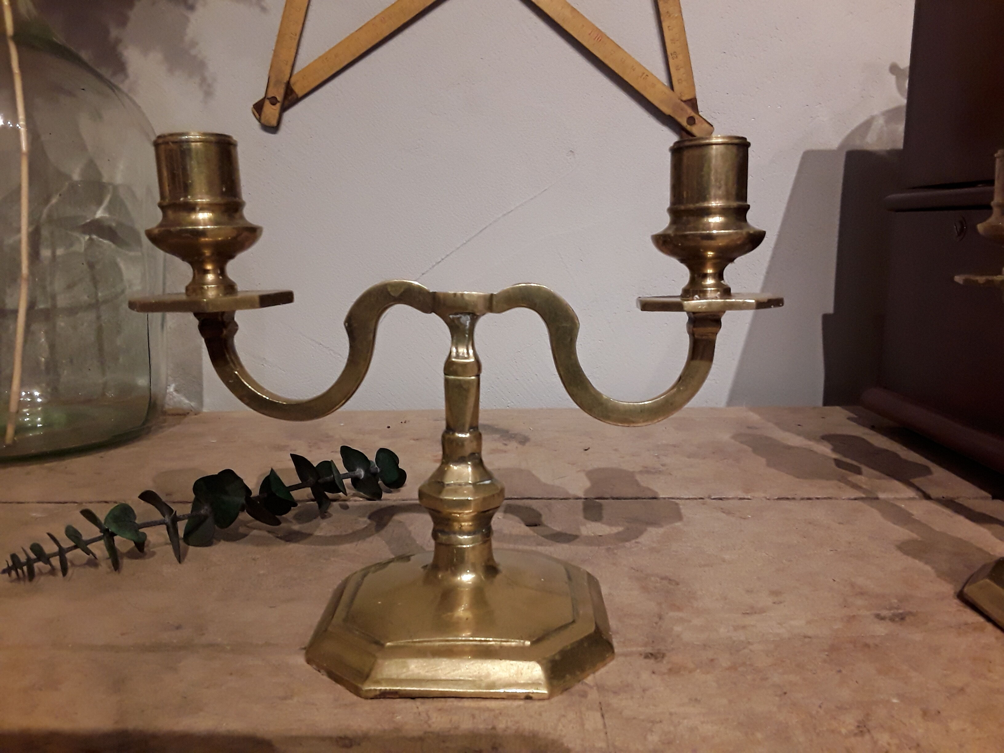 Pair of brass candlesticks