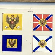 Chromolithograph - framed - Pennants and flags of the Russian Navy from the 19th century