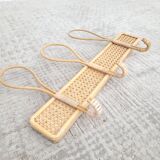 Rattan wall-mounted coat rack