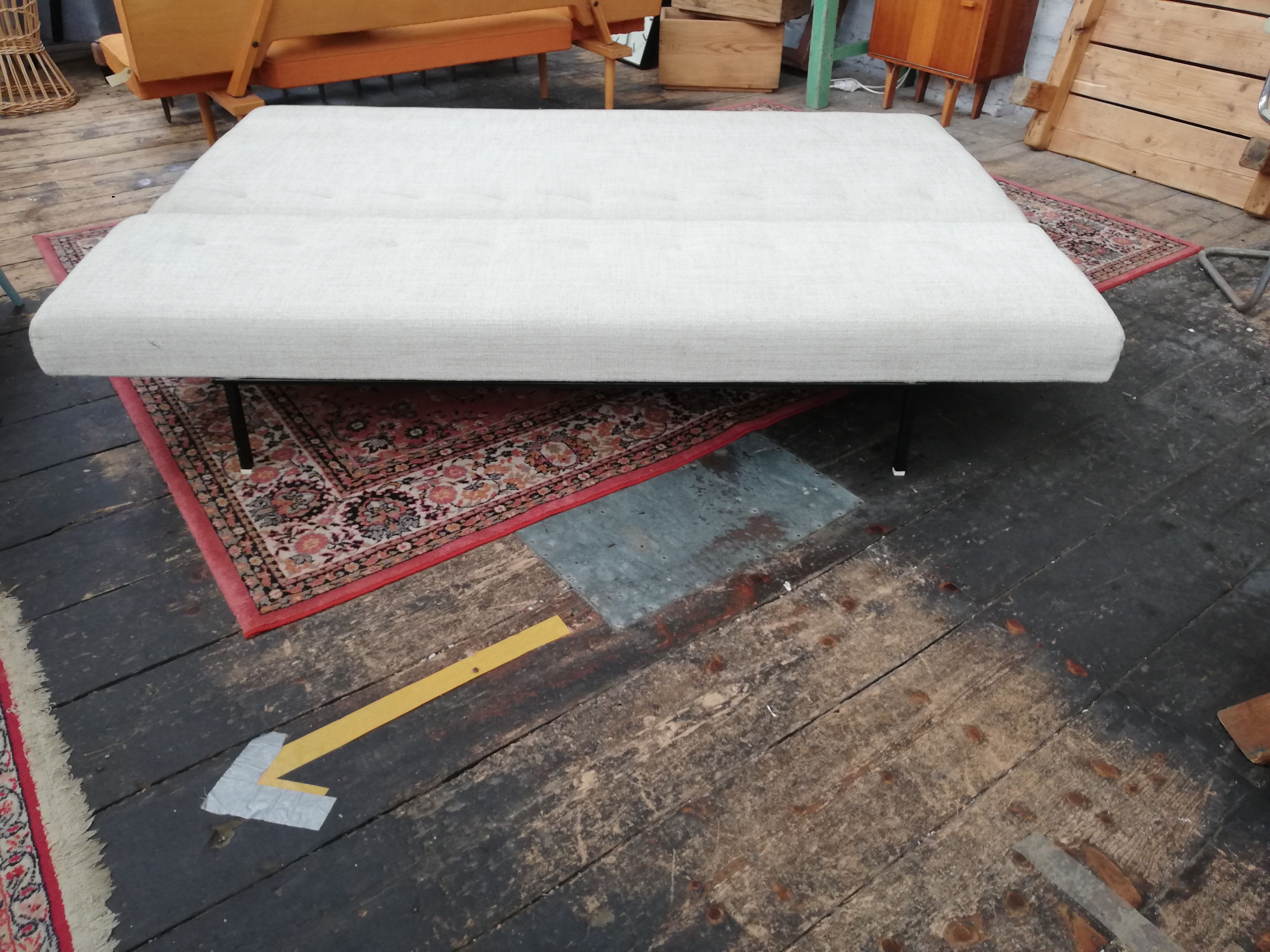 Large vintage convertible sofa bed, 70s, Czechoslovakia