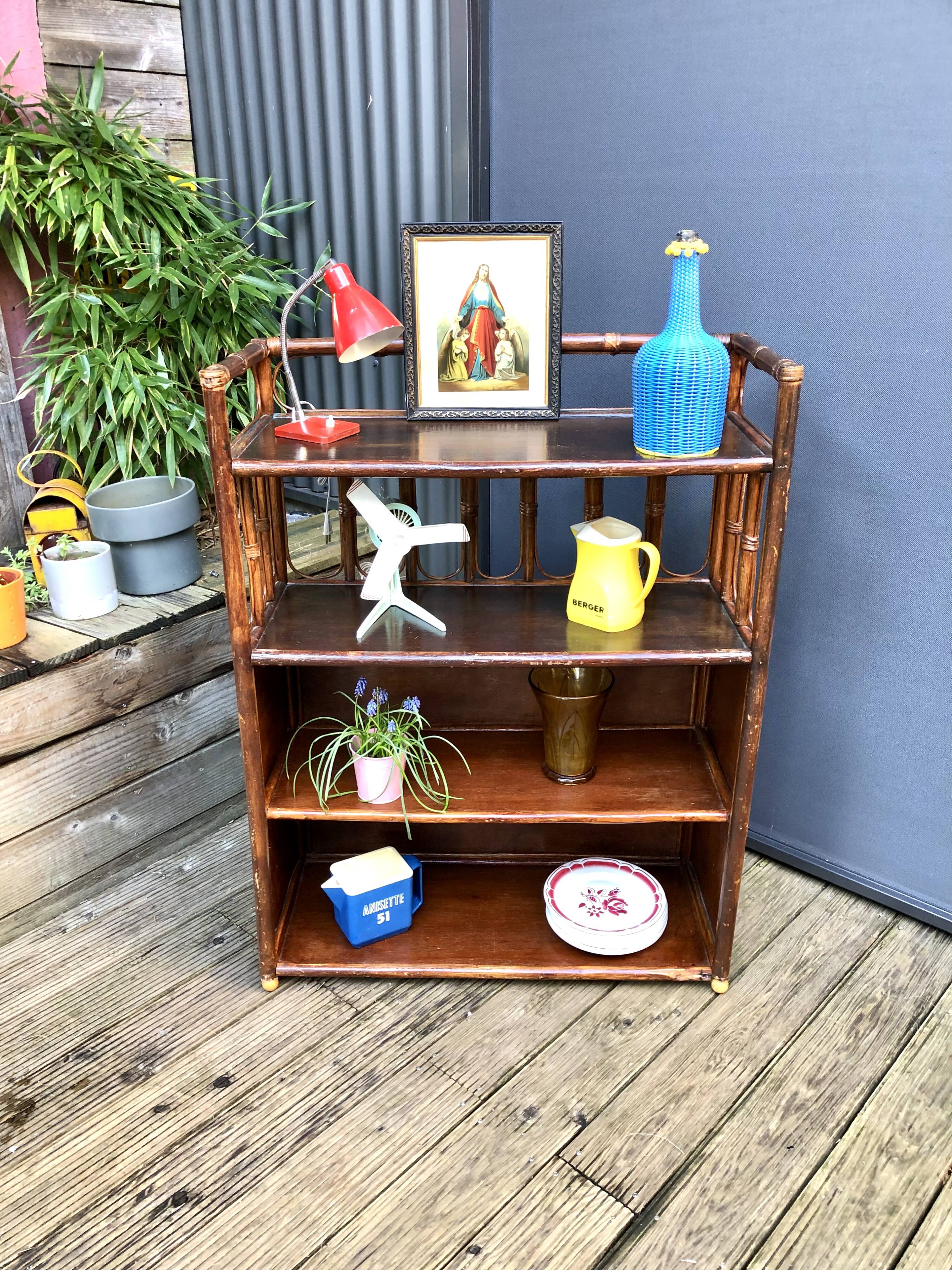 Rattan shelf