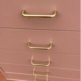Coiffeuse chiffonnier vintage vieux rose