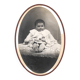 Oval Black and White Toddler Photo