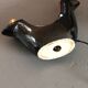Pair of double fire lamps in red and black ceramic 50s
