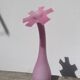Grand vase fleur opaline rose