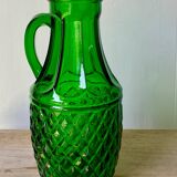 Pichet verre vert à facettes