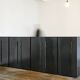 Large patinated steel sideboard, unique piece, designer Franck Robichez (1944)