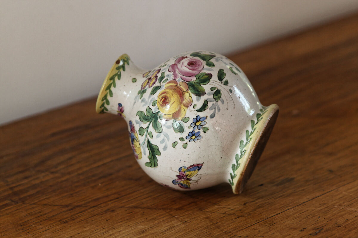 Earthenware ball vase, signed Veuve Perrin