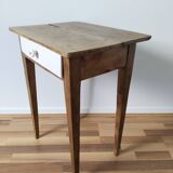 Table bureau chevet en bois ciré