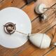 Antique opaline suspension, raised and lowered