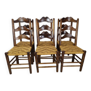 chaises vintage en paille - rustique