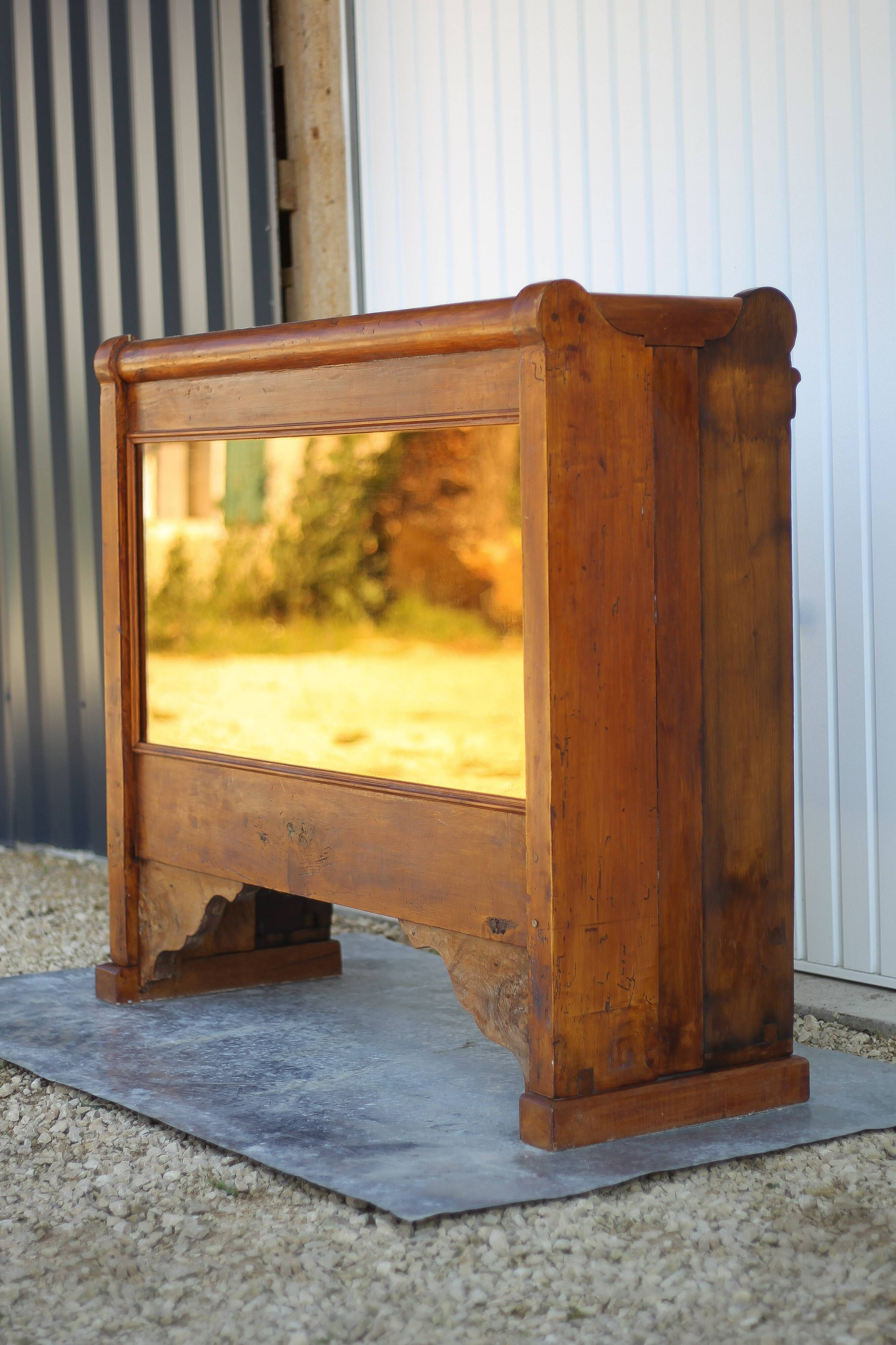 Handcrafted wooden bar, mirror bar and marble slab, wooden furniture