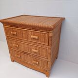 Commode en rotin et osier