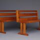 Pair of vintage scandinavian pine benches, 1970s