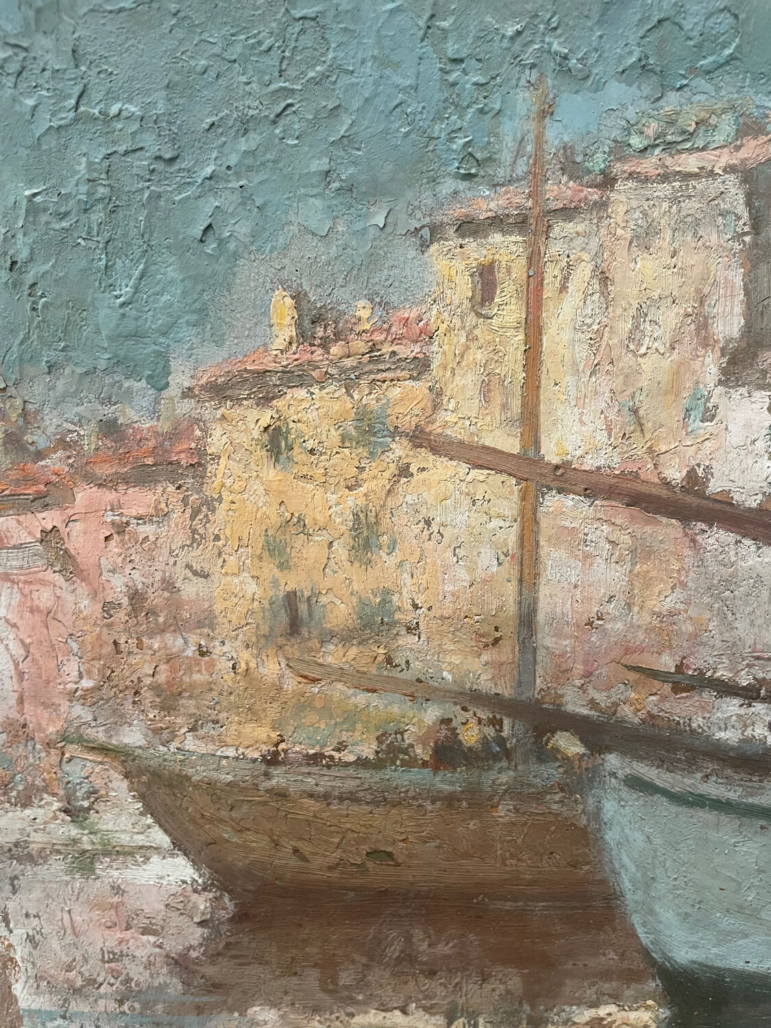 Painting Port of Saint Tropez 1939 Hippolyte Lety