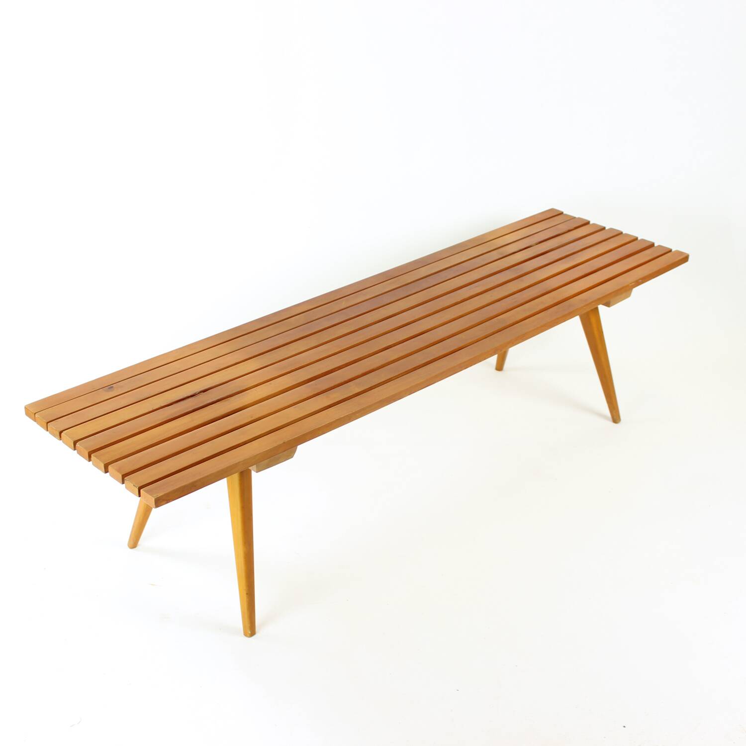 Vintage Bench In Wood, Czechoslovakia 1960s