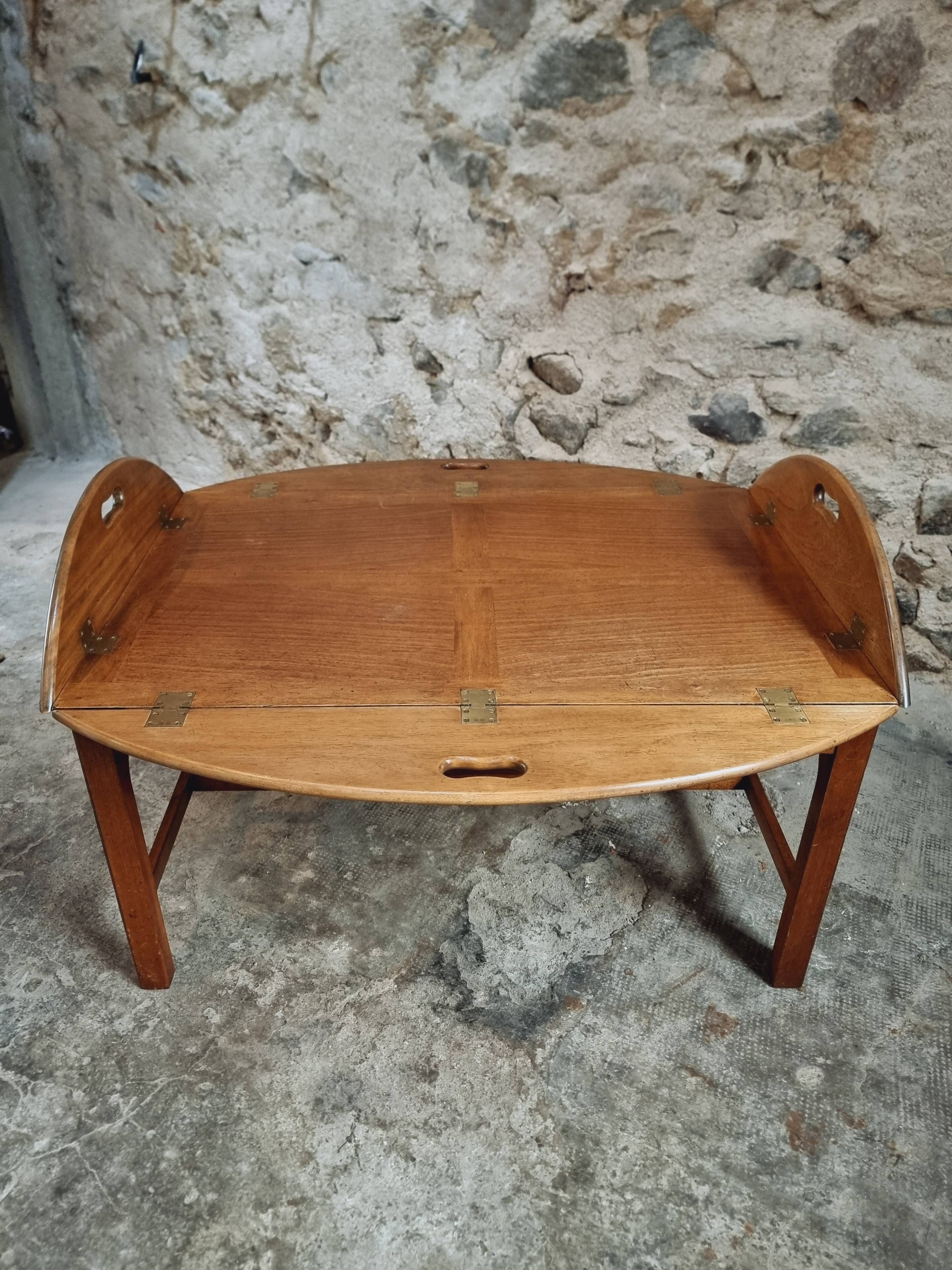 Vintage 60s Nautical Coffee Table - Butler Tray Style