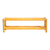Banc scandinave en bambou et rotin, seconde moitié du 20e siècle