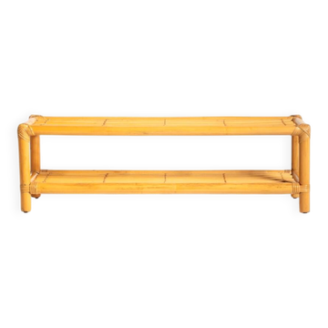 Banc scandinave en bambou et rotin, seconde moitié du 20e siècle