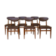 Set of 6 vintage wood and leatherette chairs