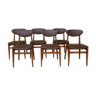 Série de 6 chaises vintage bois et skaï