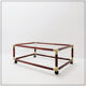 Bamboo and brass coffee table with glass top, 1960s.