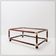 Table basse en bambou et laiton avec plateau en verre, années 60