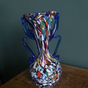 Murano polychrome blown glass vase