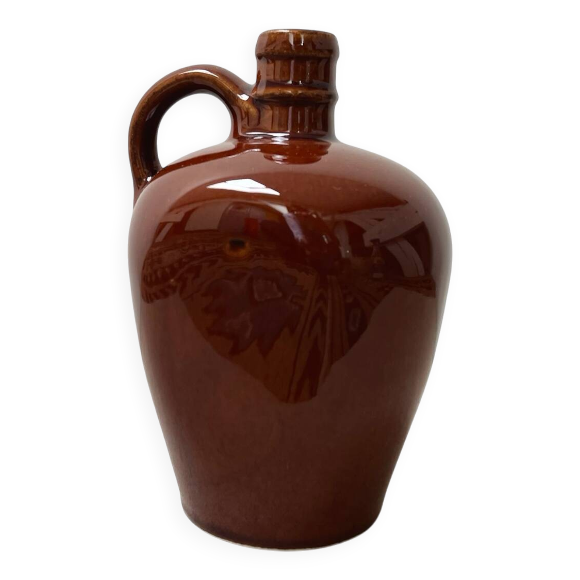 Vintage glazed stoneware pitcher – French craftsmanship – 1970s