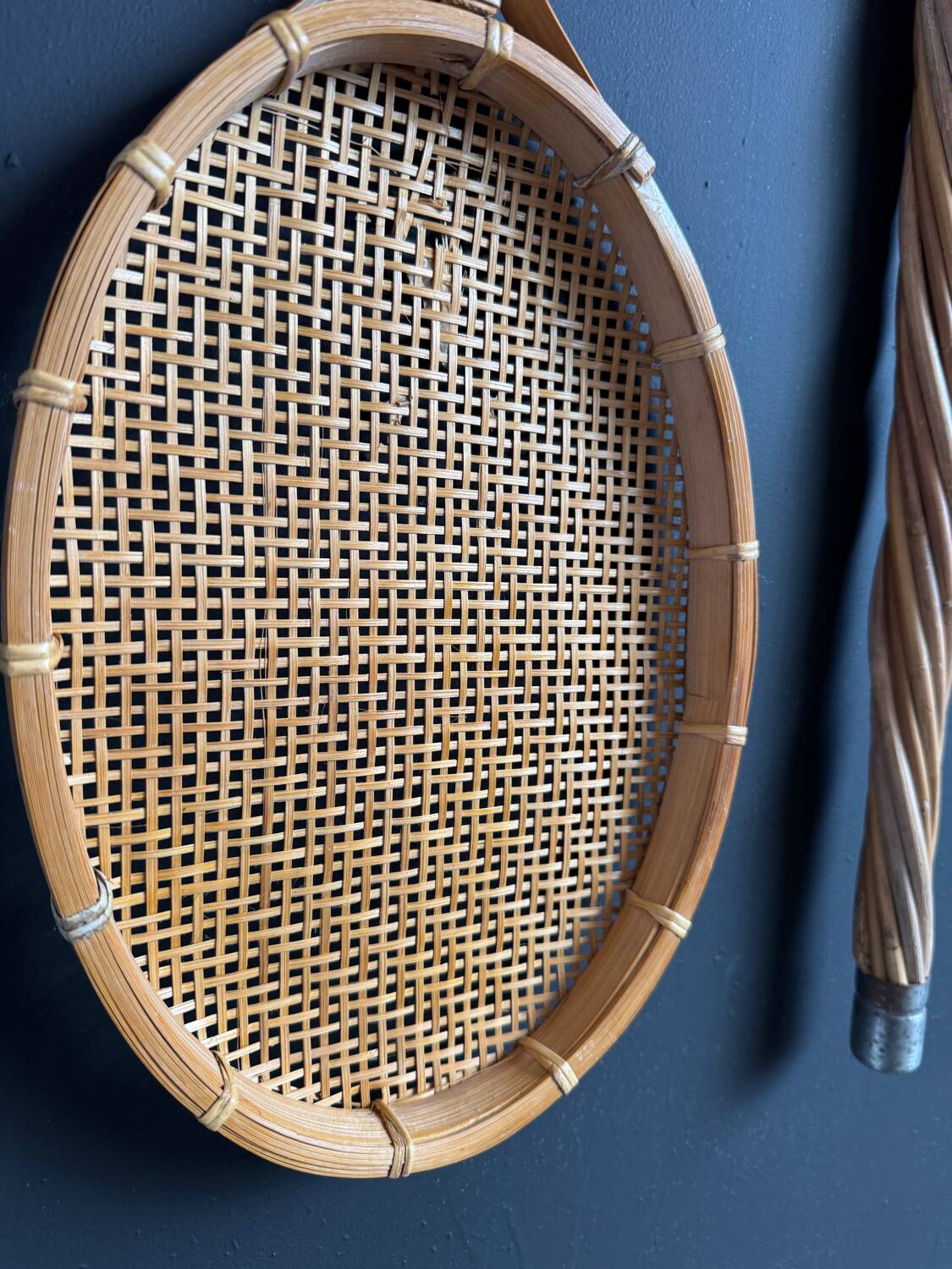 Antique rattan and wicker carpet beaters