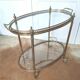 Desserte golden bar brass and glass