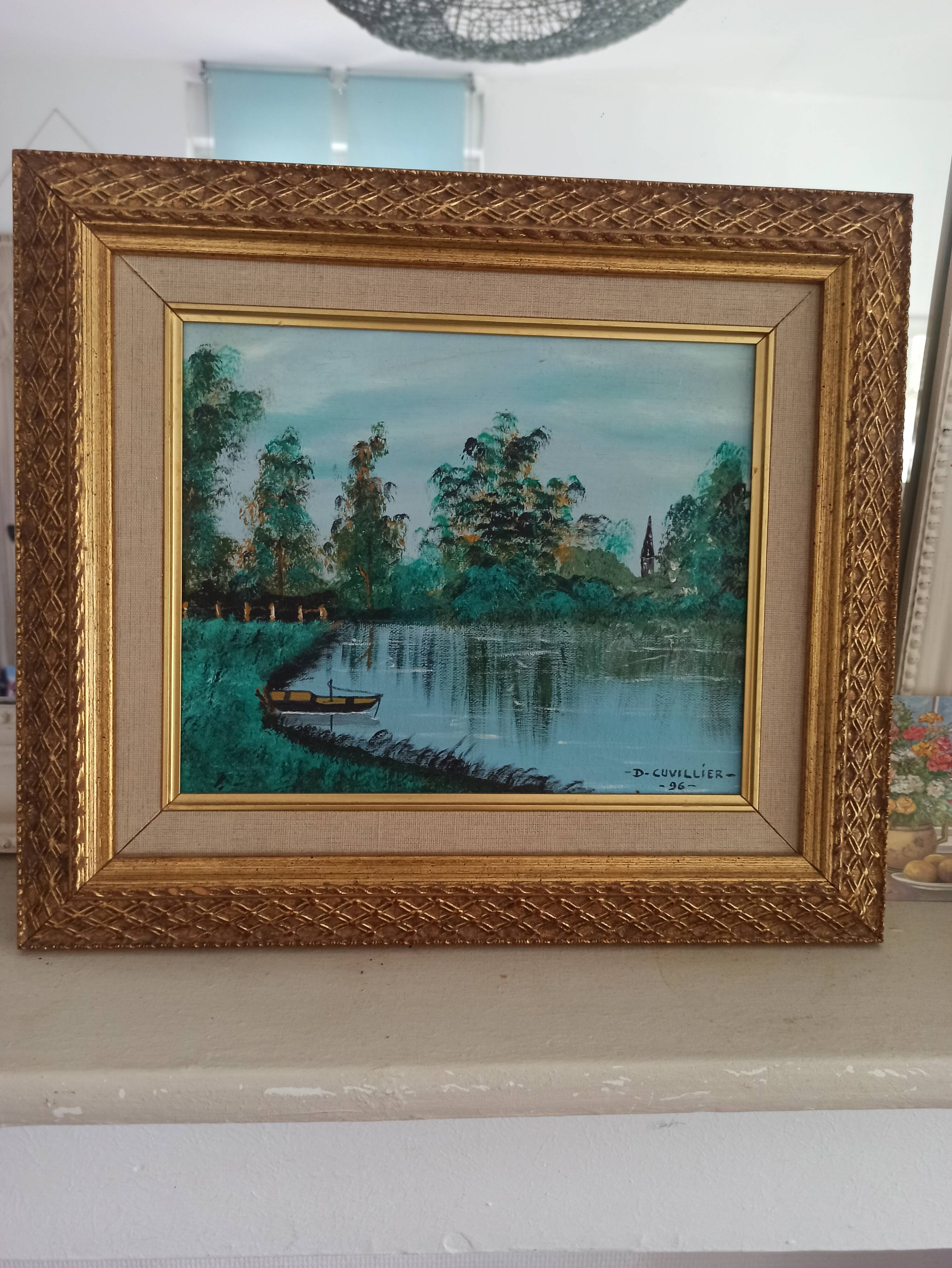 Oil painting with a beautiful quality frame.