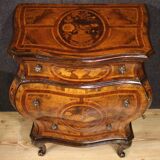 Pair of Louis XV style inlaid Lombard bedside tables