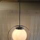Art Deco opaline globe pendant - mid 20th century