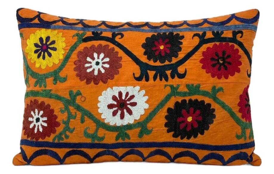 Vintage embroidered cushion cover 46x66 cm