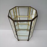 Vintage showcase in brass, glass and mirrors