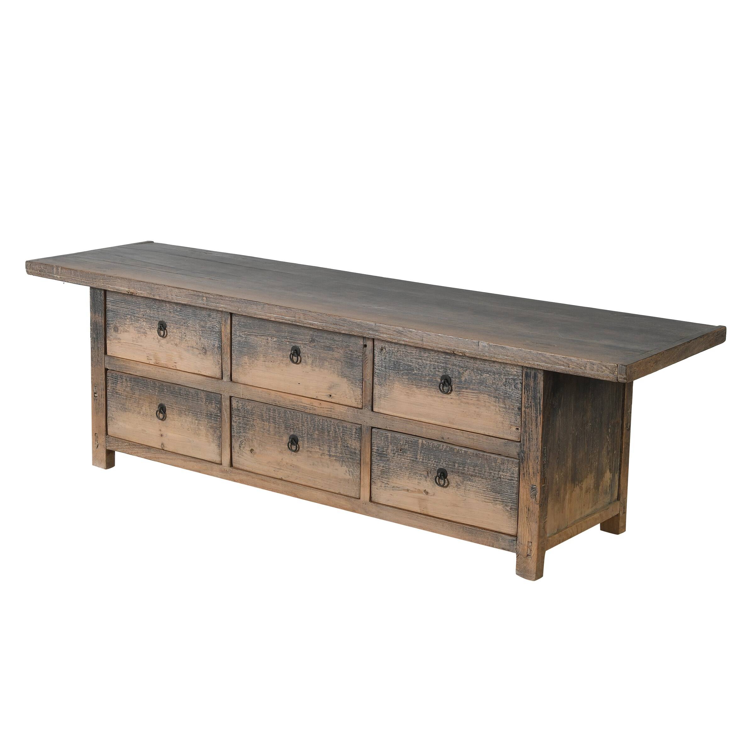 Puyang - Low cabinet in antique elm no. 4