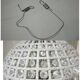 Spherical pendant light with crystal tassels and seed beads / vintage.