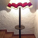 Lampadaire en bois tourné dans l'esprit de Charles Dudouyt / style art déco