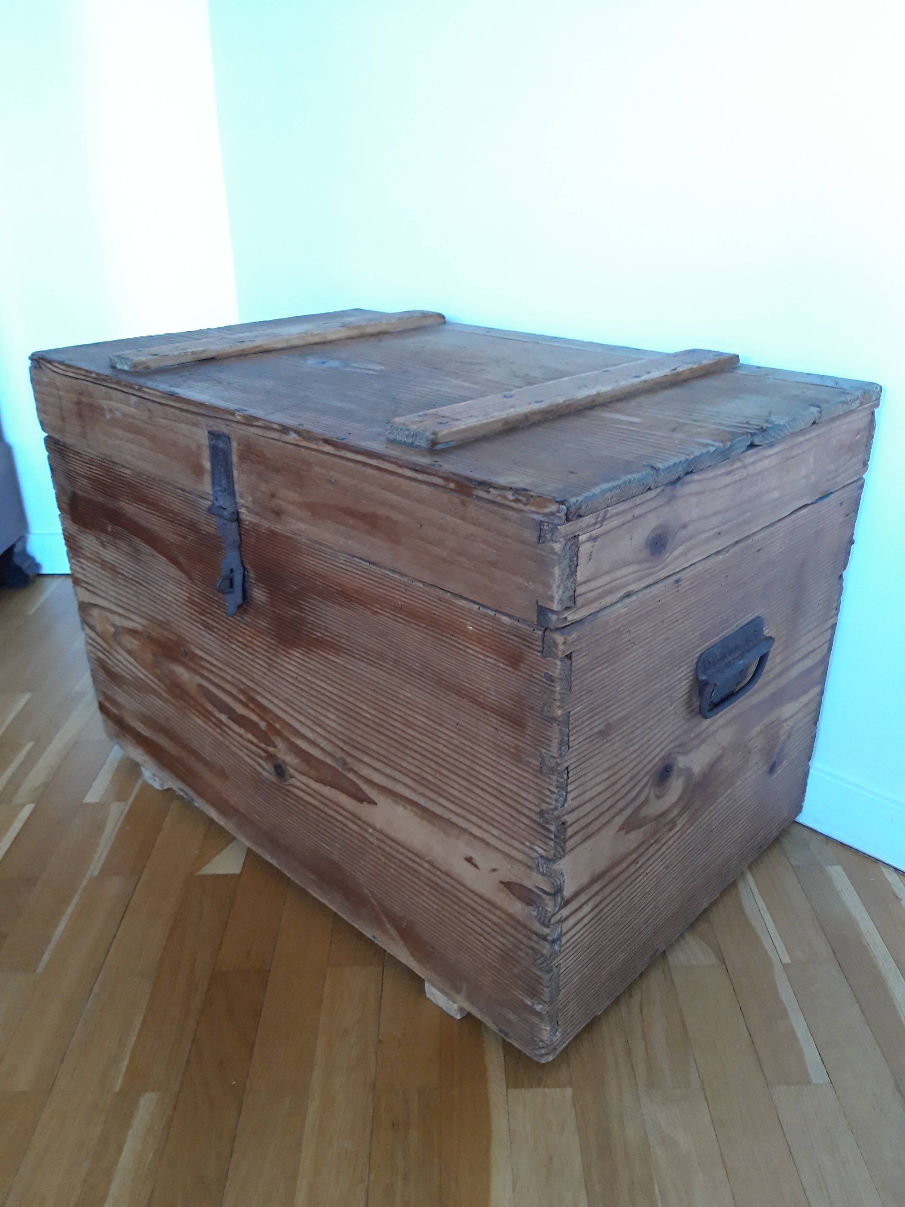 Old solid pine chest